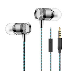 Shot Ecouteurs Metal pour SAMSUNG Galaxy S20+ avec Micro Kit Main Libre INTRA-AURICULAIRE Jack (GRIS) 