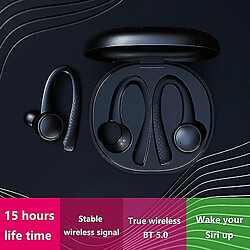 Universal Casque sans fil bluetooth casque sport micro musique bouchon d'oreille (noir) annule le bruit pas cher