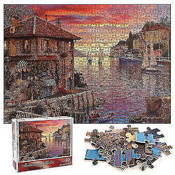 Universal 1000 pièces coucher de soleil méditerranéen puzzle bricolage puzzle jouets assemblage image déco 