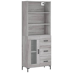 Maison Chic Buffet,Meuble de Rangement,commode pour salon,Cuisine Sonoma gris 69,5x34x180 cm Bois d'ingénierie -MN21488