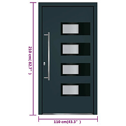 vidaXL Porte d'entrée Anthracite 110x210 cm Aluminium et PVC pas cher