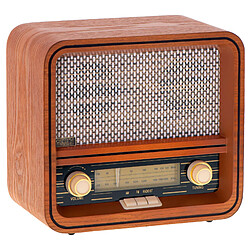 Radio Rétro AM / FM, Bluetooth, Tuner Manuel, Port USB, Boîtier en Bois Vintage, , Marron, Camry, CR1188