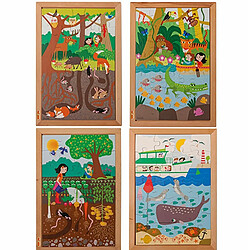 Educo Puzzle au-dessus - au dessous, le lot de 4 puzzles - jeu Montessori 