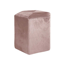 The Home Deco Factory Pouf en velours côtelé Guilia 35 cm rose poudré.