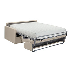 Vente-Unique Canapé 4 places convertible express en tissu beige - Couchage 160 cm - Matelas 22 cm CALIFE