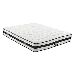 Vente-Unique Ensemble 160 x 200 cm sommier + matelas ressorts ensachés 7 zones et mémoire de forme ép.25cm - AMARANTE de NATUREA