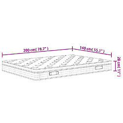 vidaXL Matelas à ressorts ensachés moyen 140x200 cm pas cher