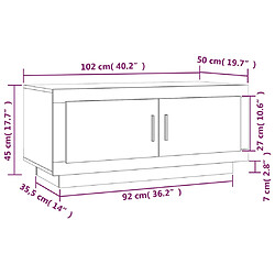 vidaXL Table basse Chêne fumé 102x50x45 cm Bois d'ingénierie pas cher