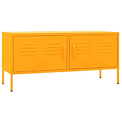 Maison Chic Meuble TV scandinave - Banc TV pour salon Jaune moutarde 105x35x50 cm Acier -MN77282