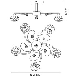 Avis Luminaire Center Semi Plafonnier Cara 5 Ampoules laiton antique/cristal