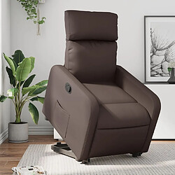 Maison Chic Fauteuil Relax pour salon, Fauteuil inclinable marron similicuir -GKD57092