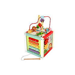 Davidson / Fisher Price Fisher-Price Cube d'Activité Éducatif 5-en-1 en Bois avec 5 Jeux Différents Multicolore