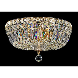 MAYTONI Plafonnier semi-encastré doré antique et cristal, 3 lumières, E14