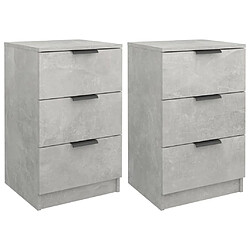 Maison Chic Lot de 2 Tables de chevet,Table de nuit,Table d'appoint pour salon Gris béton 40x36x65 cm -MN44834