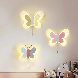 Universal 14W Créatif LED Applique murale pour la chambre d'enfant Personnalité de dessin animé Papillon Applique murale pour la chambre Lit de chevet (lumière chaude)