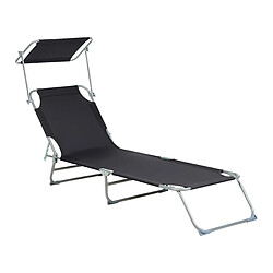 Beliani Chaise longue Métal Noir FOLIGNO 