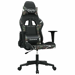 Maison Chic Chaise de jeu, Chaise gaming de massage, Fauteuil gamer d'ordinateur,Chaise de Bureau Noir et camouflage Similicuir -GKD75558