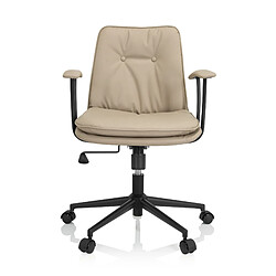 Chaise de bureau / Fauteuil pivotant SMALLO Similicuir beige hjh OFFICE 