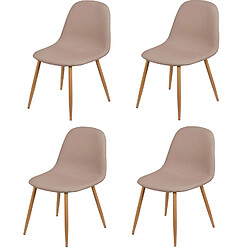 Toilinux Lot de 4 Chaises de table design scandinave Oslo - Taupe