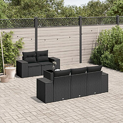 Maison Chic Salon de jardin 6 pcs avec coussins | Ensemble de Table et chaises | Mobilier d'Extérieur noir résine tressée -GKD38313