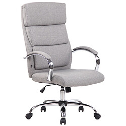 Decoshop26 Fauteuil de bureau mécanisme de bascule coussins de renforcement PVC gris et métal chromé 10_0002430