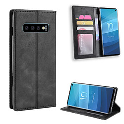 Etui en PU style vintage noir pour votre Samsung Galaxy S10 