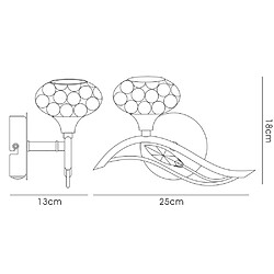 Avis Luminaire Center Applique murale Leimo avec interrupteur 1 Ampoule Left doré/cristal