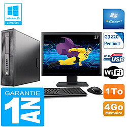 PC HP EliteDesk 800 G1 SFF Intel G3220 4 Go Disque 1 To Wifi W7 Ecran 27" · Occasion 