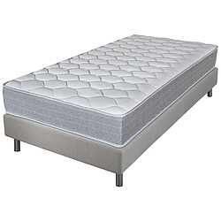 Ebac Matelas et sommier 90x190 Madere - Newkit - Soutien ferme - Sommier démonté - Lin