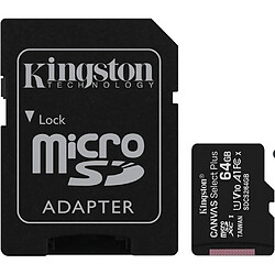 Carte mémoire flash Kingston Canvas Select Plus 64 Go SDXC Classe 10 UHS-I (2x 64 Go, microSDXC CANVAS SELECT 2)