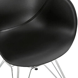 Mes Lot de 2 fauteuils design noir piétement métal - UMILA pas cher