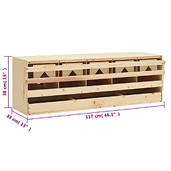 vidaXL Pondoir 5 compartiments 117x33x38 cm bois de pin massif pas cher