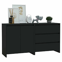 Avis Maison Chic Ensemble de 2 Buffets,commode,console pour rangement Noir Bois d'ingénierie -MN66498