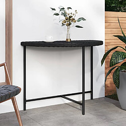 vidaXL Table de jardin Noir 100x50x75 cm Résine tressée 