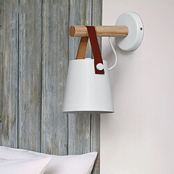 Universal Applique murale à ceinture de 13 cm, applique murale en bois massif simple et moderne de 220 watts, applique de chevet créative pour l'allée de la chambre, blanc(blanche) 