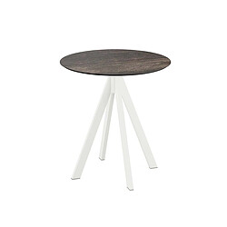 Materiel Chr Pro Table de bistrot Infinity avec piètement blanc + plateau HPL Ø70 cm - Veba