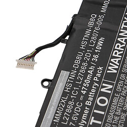 vhbw Batterie compatible avec HP Pavilion 13-AN0047NF, 13-AN0047TU, 13-AN0047UR ordinateur portable Notebook (4750mAh, 7,6V, Li-polymère)