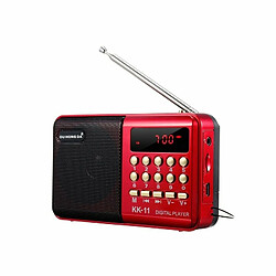 K11 Fm Rechargeable Mini Portable Radio Portable Numérique Fm Usb Tf Lecteur Mp3 Haut-Parleur Noir Rouge_K11