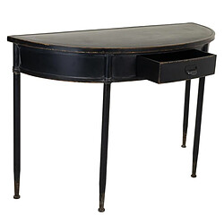 Pegane Meuble d'entrée, console d'entrée avec 1 tiroir en métal coloris noir - Longueur 120 x Profondeur 44 x Hauteur 80 cm