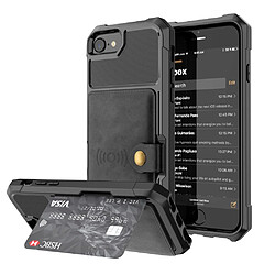 Etui en PU revêtu d'une feuille intégrée noir pour votre Apple iPhone 8/7/6s/6 4.7 inch 