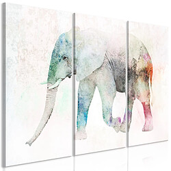 Decoshop26 Tableau toile de décoration murale impression premium en 3 parties sur châssis en bois motif Éléphant peint 120x80 cm 11_0015175