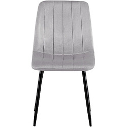 Avis Decoshop26 Lot de 4 chaises de salle à manger couture décorative vertical assise en velours gris et pieds en métal noir 10_0001865