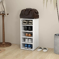 vidaXL Armoire à chaussures Blanc 31,5x35x70 cm Bois d'ingénierie 