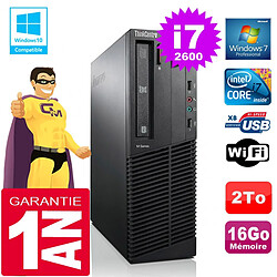 PC Lenovo M92p SFF Core I7-2600 Ram 16Go Disque 2 To Graveur DVD Wifi W7 - Occasion