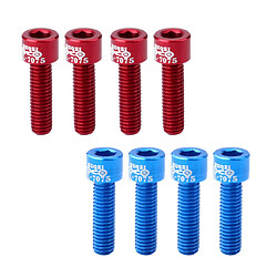 boulon barre de guidon de vélo 8pcs Anti-rouille Velo de Route Velo de Route Velo Vis Tige Bleu Rouge