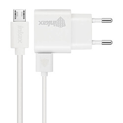 Chargeur Secteur + Câble Micro USB Smartphone 1A Inkax - Blanc 