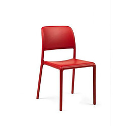 Avis Inside 75 Lot de 4 chaises RIVER empilables design coloris rouge.