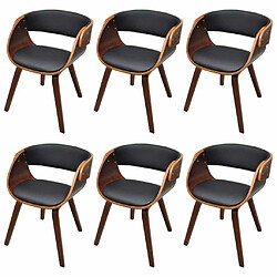 Maison Chic Lot de 6 Chaises à manger,Chaise pour cuisine marron similicuir -MN86929