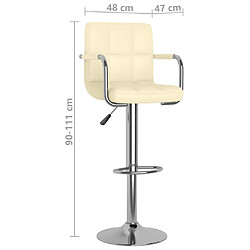 vidaXL Tabourets de bar lot de 2 crème similicuir pas cher