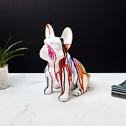 The Home Deco Factory Bouledogue en céramique assis 30 cm multicolore.